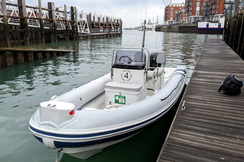 RIB Charter on the pontoon in Cowes, Isle of Wight